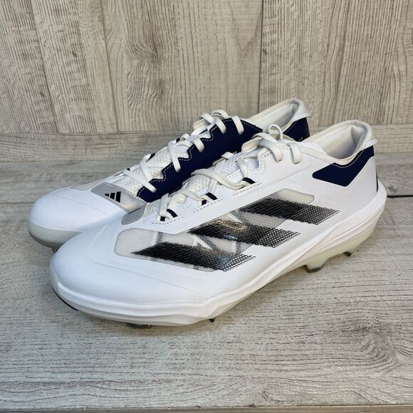 Adidas Adizero Impact TPU Mens Size 12.5 Baseball Cleats White Navy Blue IH3461 main image 10
